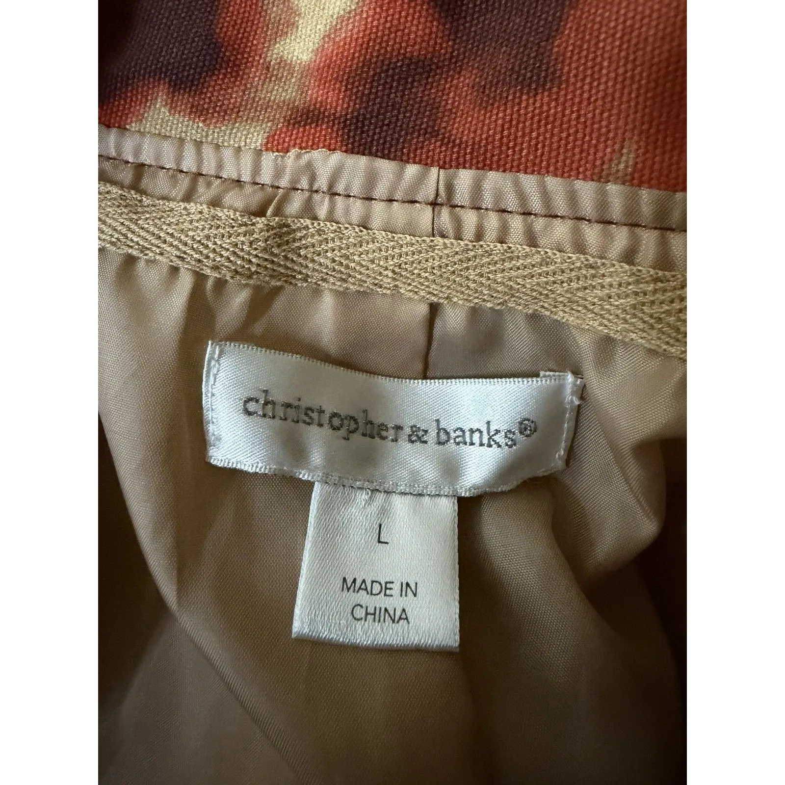 Christopher & Banks Jacket Womens Large Floral Watercolor Button Front Fall - Image 2