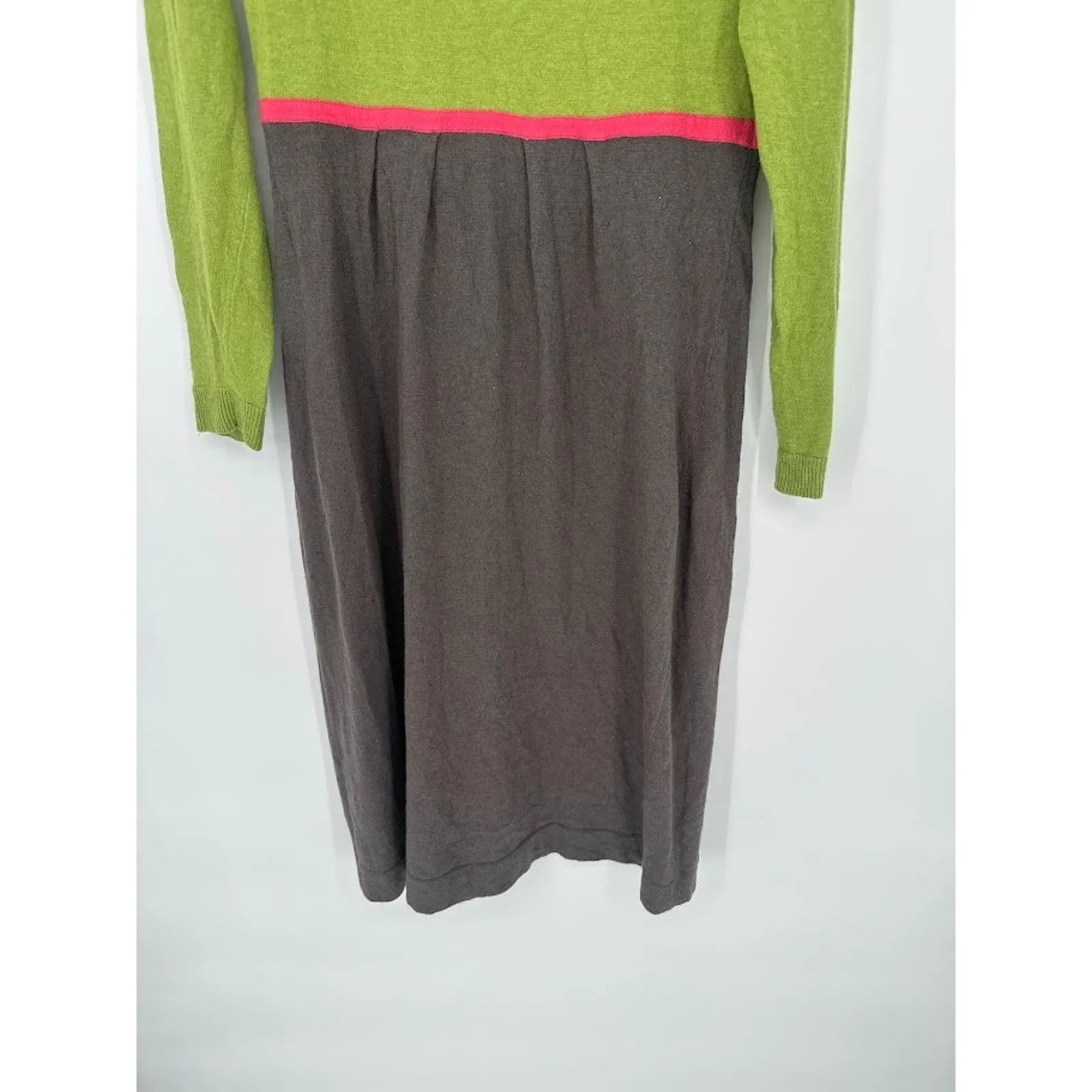 Boden Colorblock Midi Sweater Dress Angora Cashmere Blend 12 Long 12 L Colorful Green - Image 3