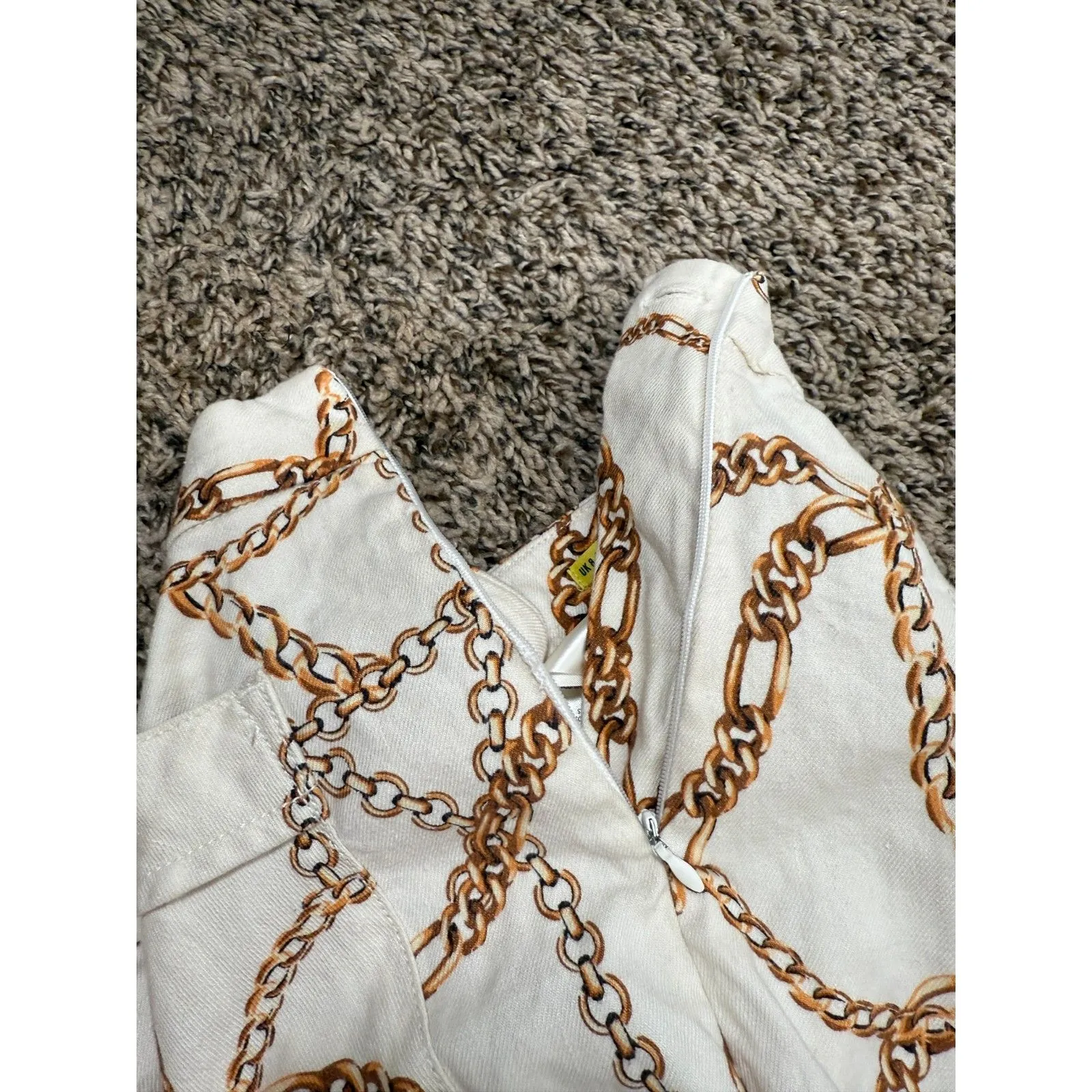 Maeve Anthropologie Linen Blend Palazzo Pants Womens Sz 4 Wide Leg Chain Print - Image 11