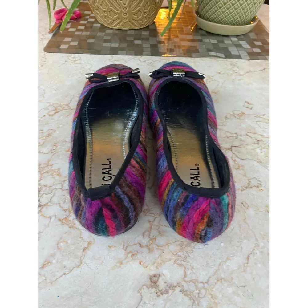 No Call multi color striped size 8.5 womens flats - Image 4