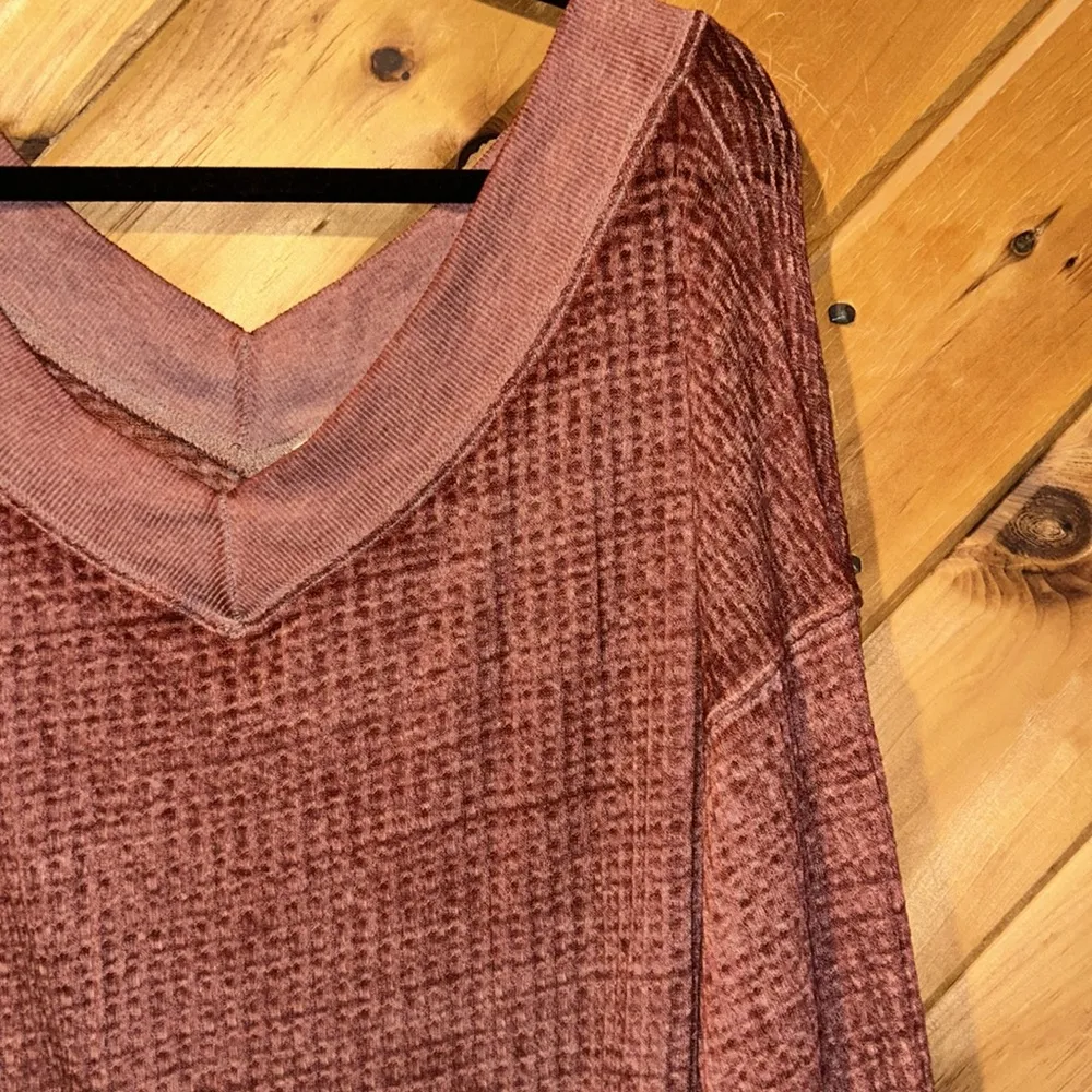We the Free by Free People South Side Thermal Maroon Top - Image 4