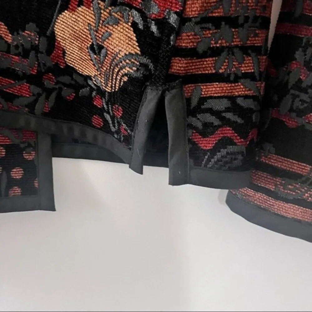 CHRISTOPHER & BANKS Jacket Tapestry Tweed Patchwork Brocade Boho Reversible Sz L - Image 6