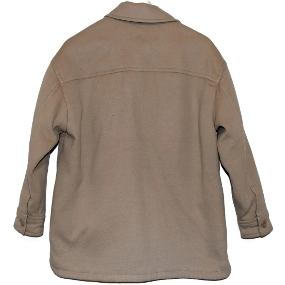 Abercrombie & Fitch Tan Long Sleeve Button-Up Collared Utility Jacket Coat Sz XS - Image 2