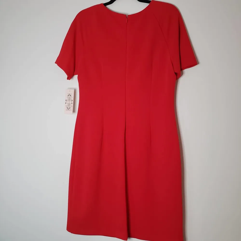 Nanette Lepore Bright Red Stretchy Knee-length Short Sleeve Dress Size 10 - Image 6