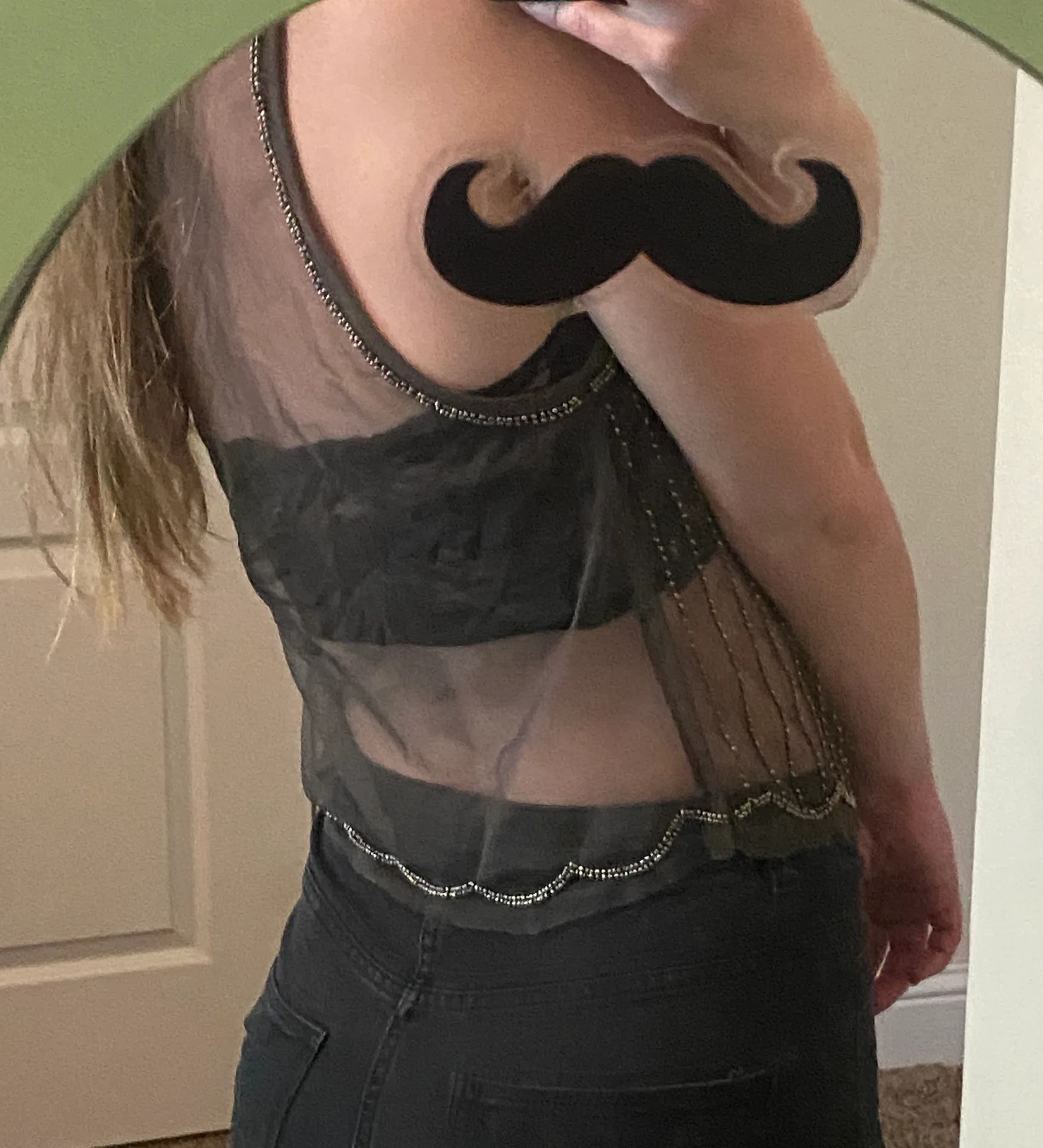 Wet Seal Sheer Beaded Crop Top - Image 4