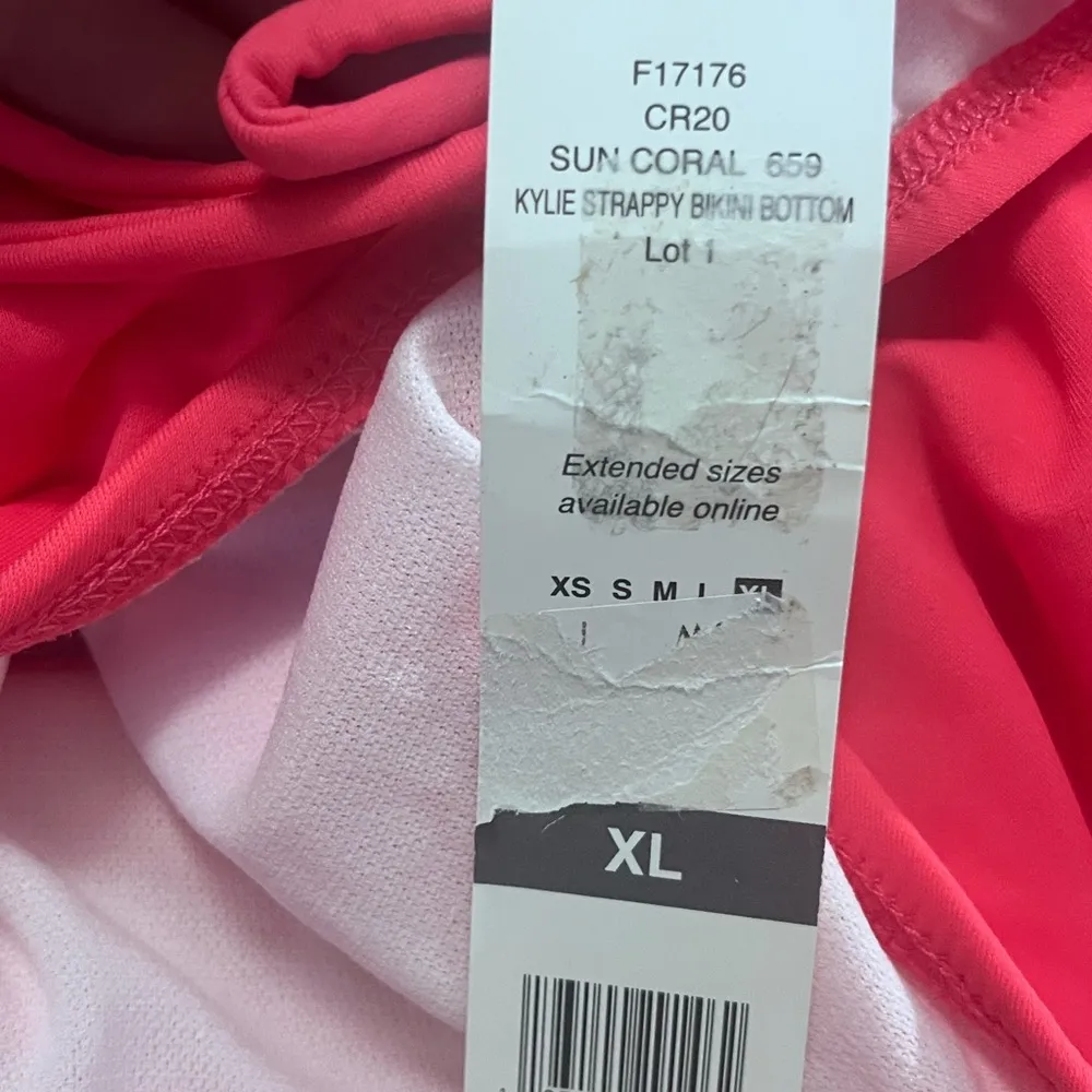 SunDazed Kylie Strappy Bikini Bottom Sun Coral XL Boho Beachwear Poolside Glam Pink - Image 7