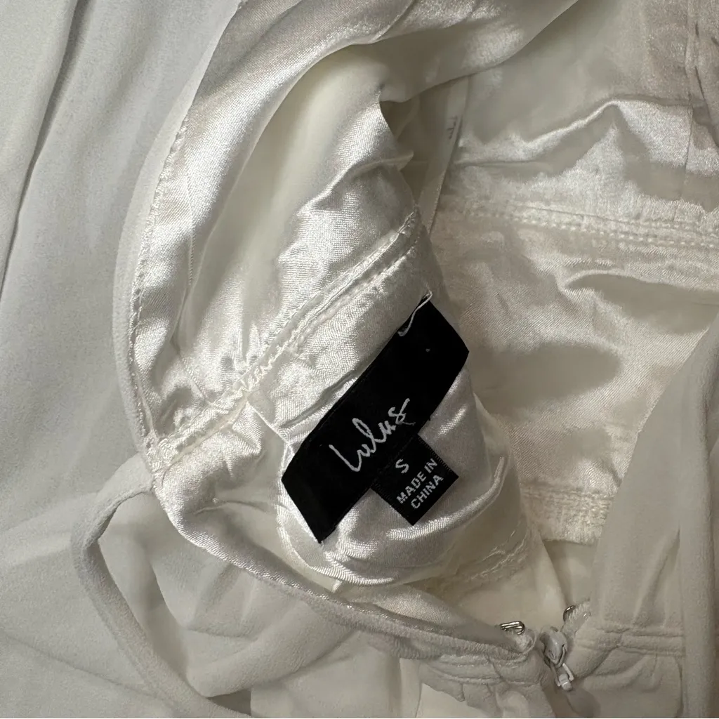 Lulus White Sleeveless Wide Leg Jumpsuit Size S - Image 7