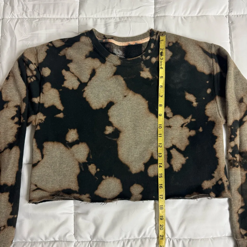 Earthy Bleach Dyed Lounge Set Small Cropped Sweatshirt Joggers Grunge Cozy Brown - Image 10