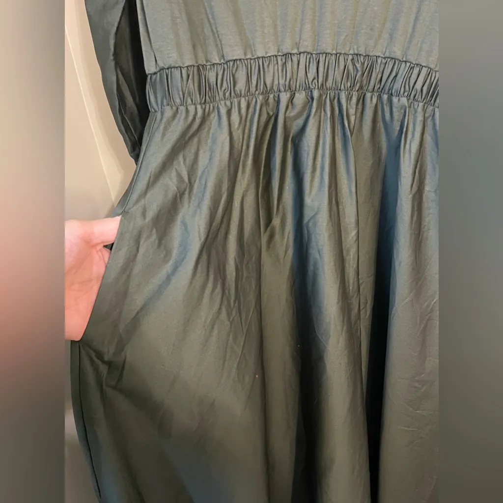 MaxMara Dark Green Midi Dress - Image 6