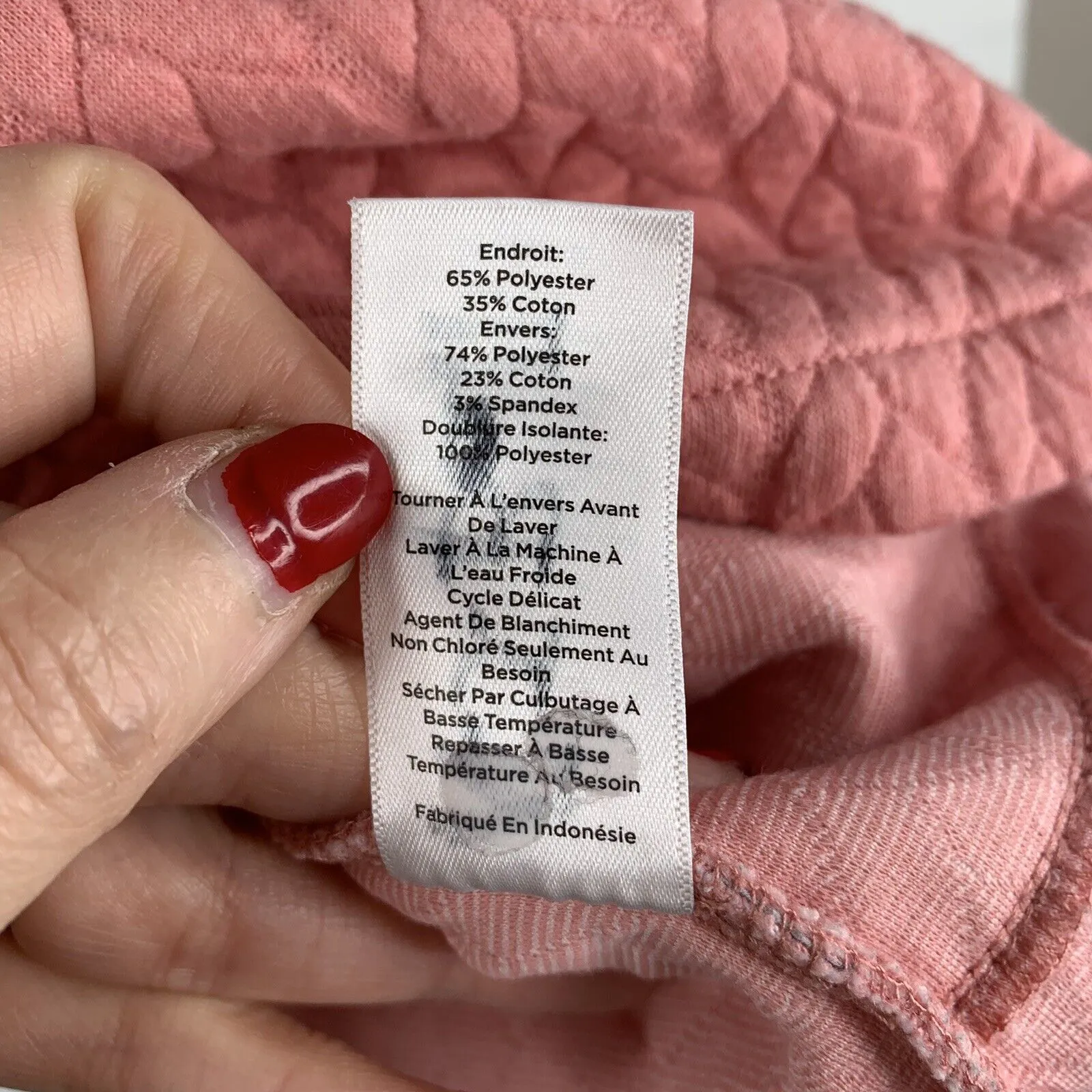 Talbots T by  Size P US XS Quilted Jacquard 1/4 Zip Mock Neck Pullover Shirt - Image 8