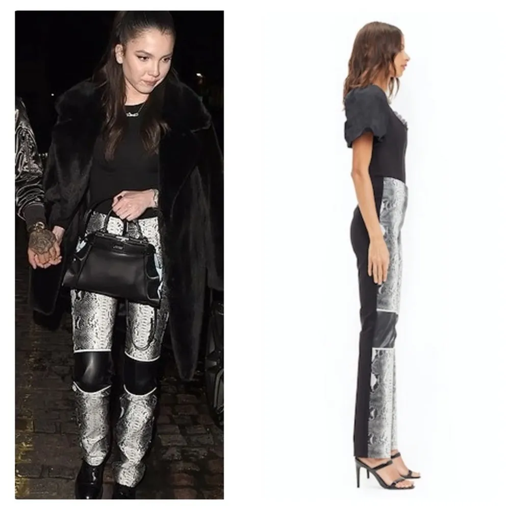 NWT I.AM.GIA Hendrix Faux Leather Snakeskin Zipper Trouser Pants XS - Image 8