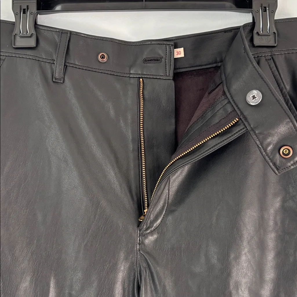 Levi’s Math Club Slacks Faux Leather Trouser High Rise Straight Leg Pant Sz 30 - Image 9