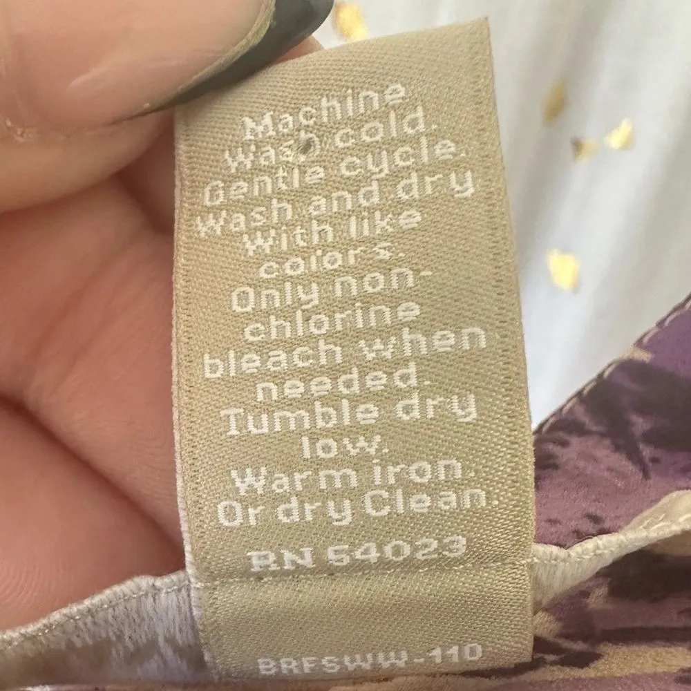 Banana Republic Factory Asymmetrical Batwing Artsy Paint Brushstrokes Blouse S - Image 7