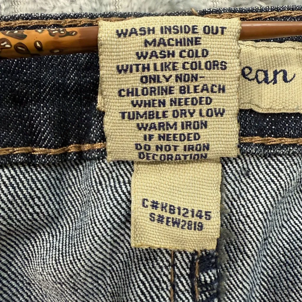 Earl Jean Shorts Womens 12 Embroidered Studded Western Cuffed Dk Wash Denim 32x4 - Image 9