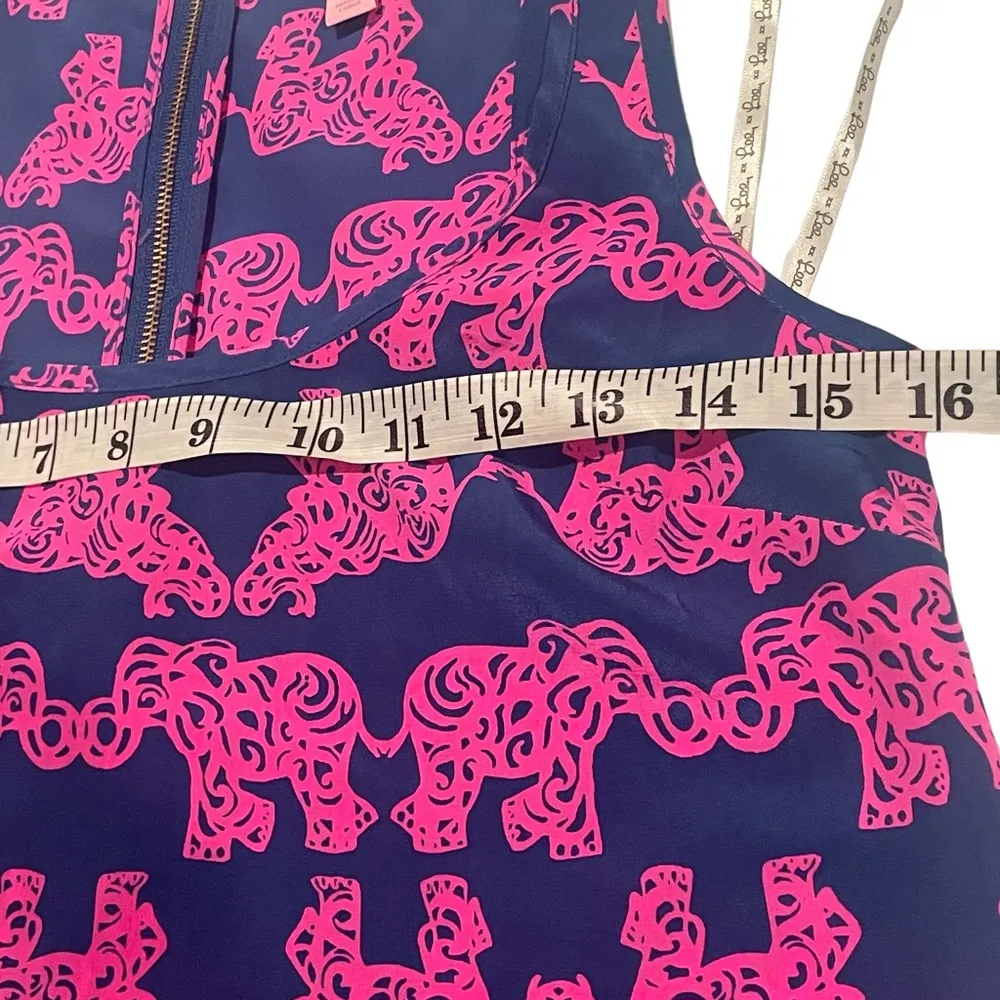 Lily Pulitzer women’s Elephant print Top 100% silk size XXS - Image 5