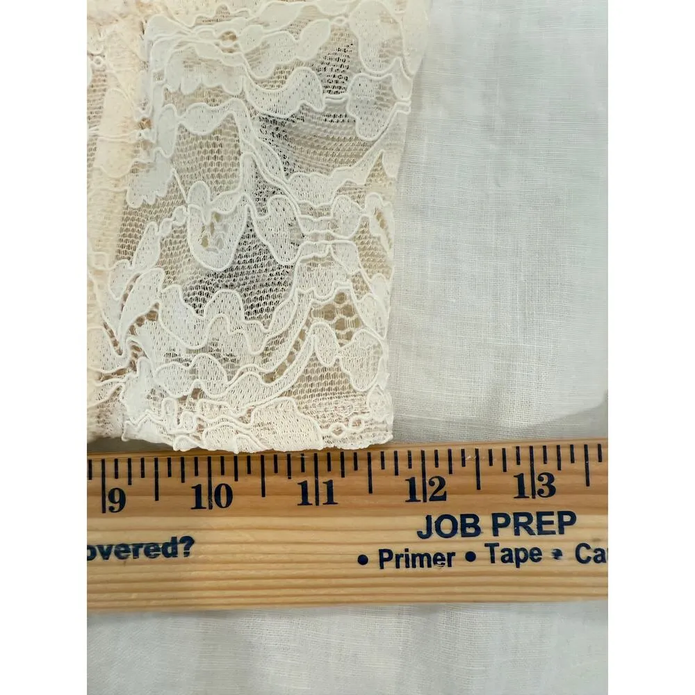 Zara Sleeveless Lace Corset Style Sweetheart Neck Tank Top Cream Women's Medium - Image 7