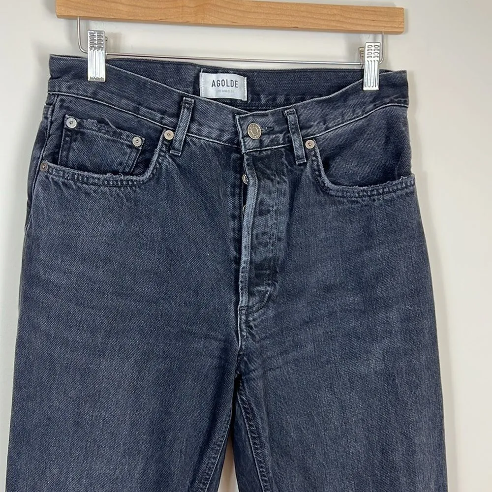 AGOLDE Women’s Black LANA ‘90s High Waist Straight Leg Jeans‎ Size 26 - Image 2