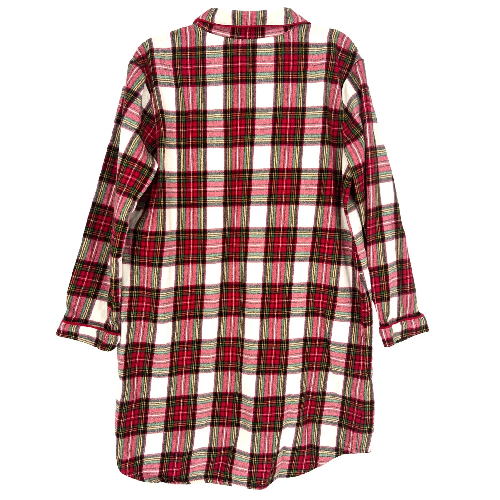 Hanna Andersson Womens Holiday Flannel Nightshirt Plaid Medium Cotton EUC Red - Image 7