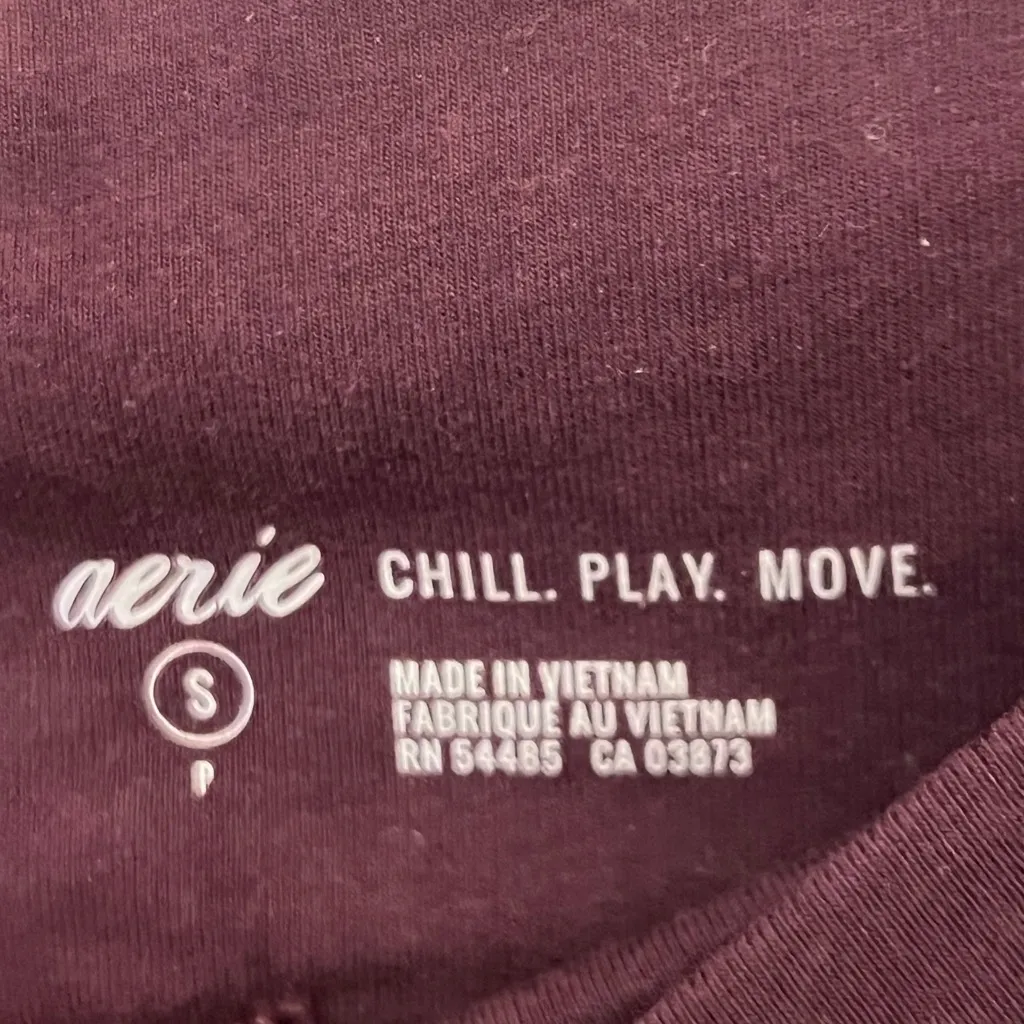AERIE Women’s Burgundy High Rise Active Leggings Size S - Image 3