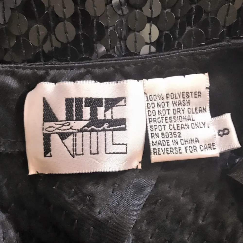 Niteline 1980’s Vintage Sequins Evening Dress Black Size 8 - Image 11