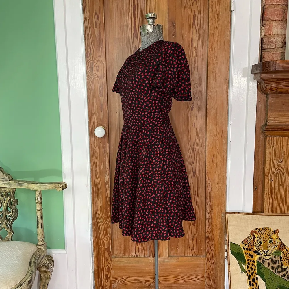 Adelyn Rae Black & Red Floral Flutter Flirty Mini Dress - Size XS - Image 6