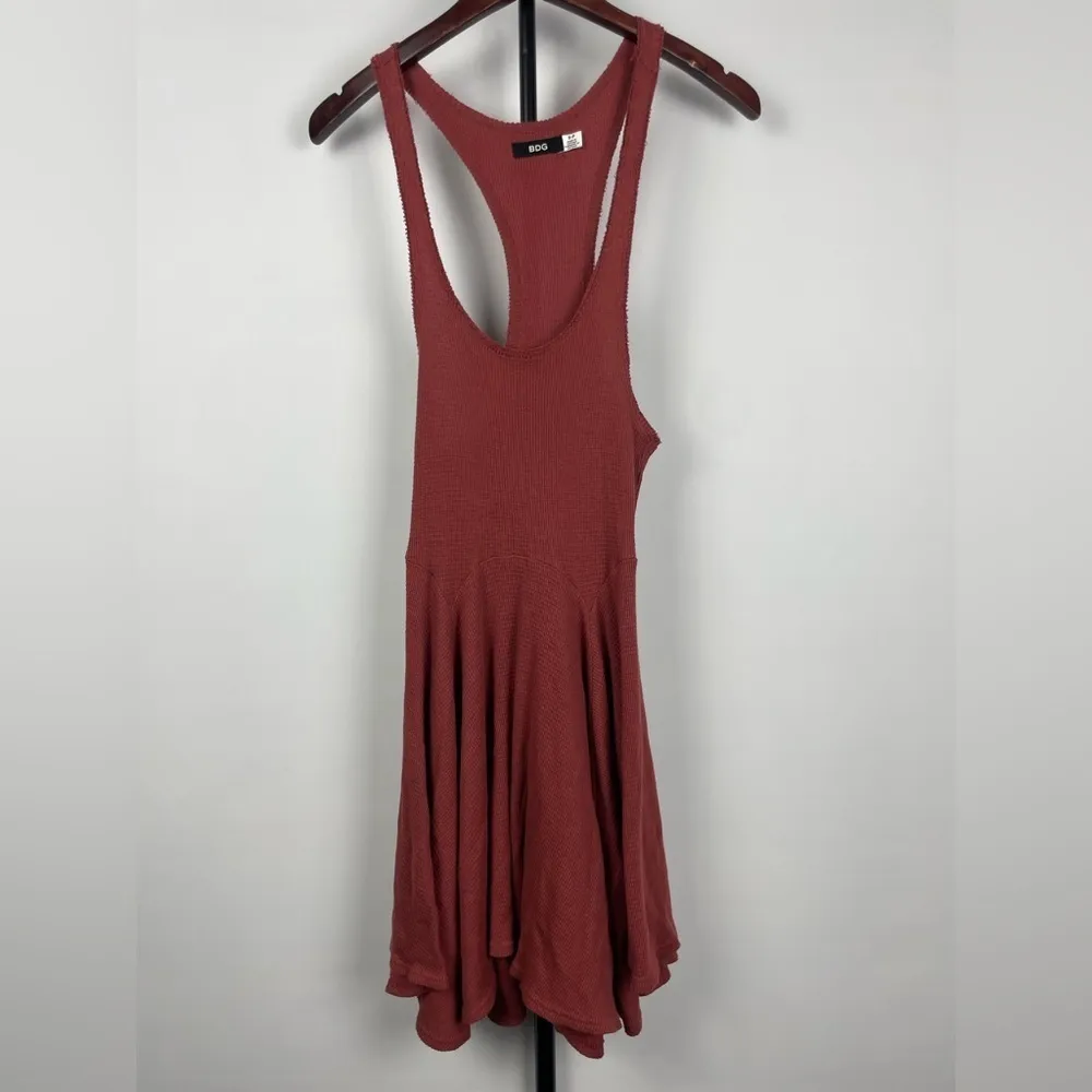 BDG Red Racerback Penelope‎ Waffle Knit Fit + Flare Dress - Image 2