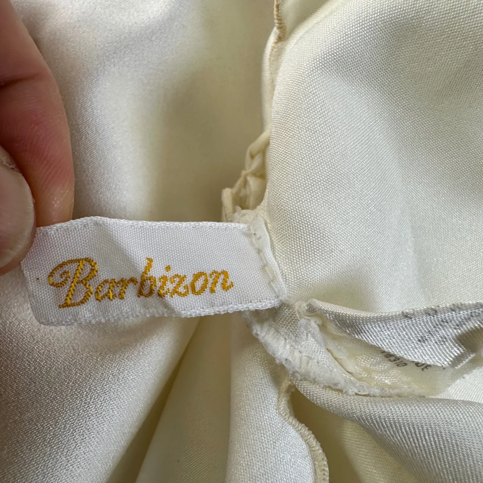 Barbizon Ivory Floral Applique Camisole Top Scalloped Hem Pink Size M - Image 5