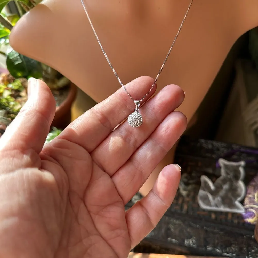 CZ Fireball Sterling Silver Necklace Silver - Image 4