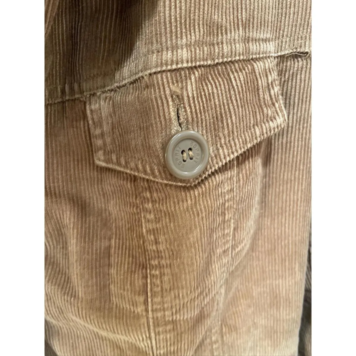 Vintage Esprit Tan Corduroy Fur Jacket - Image 4