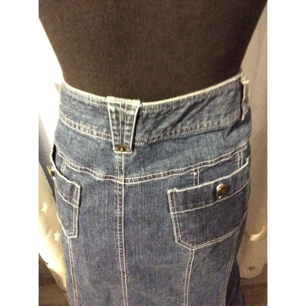 Bandolino Stretch Denim Western Midi Skirt Size 12 Womens - Image 5