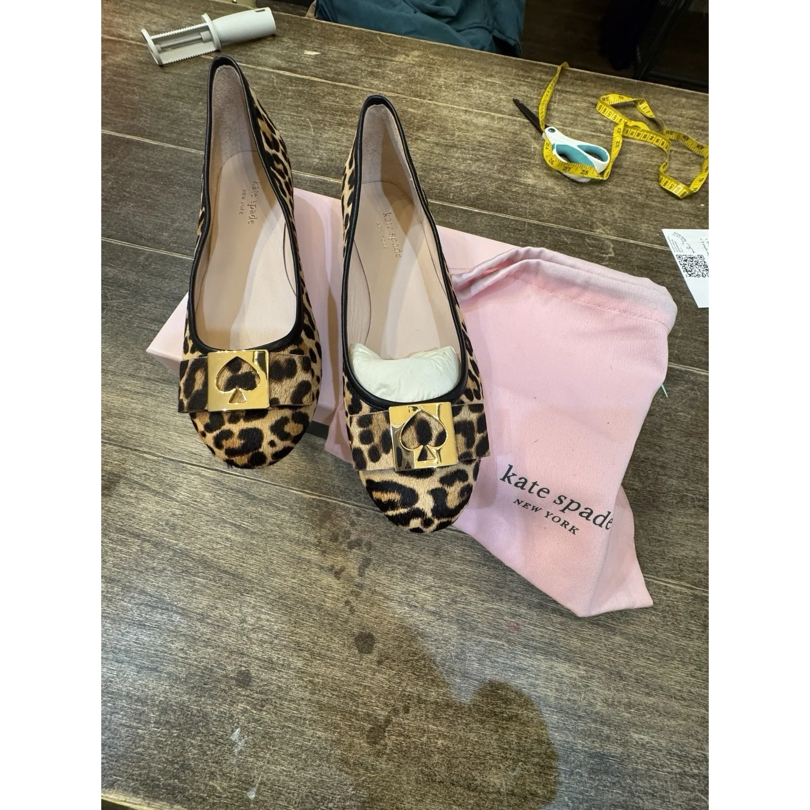 Kate Spade New York Maline Bow Ballet Flat Leopard Hair-calf Leather Slip On 6.5 - Image 2