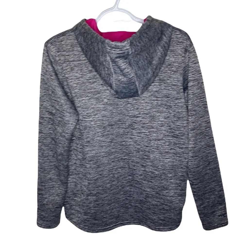 Under Armour fleece big logo storm hoodie in Heather gray and magenta colors M - Image 2