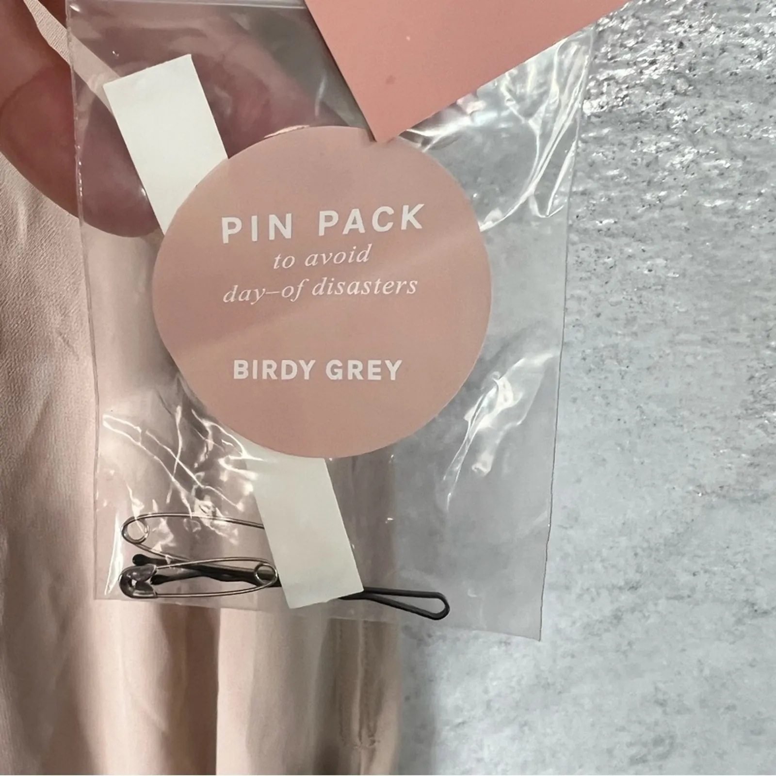 Birdy Grey Gwennie Chiffon Gown Sleeveless Spaghetti Straps Taupe Slit S NEW - Image 10