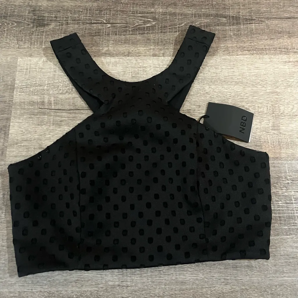 NBD Revolve Crossfire Halter Crop Top - Image 2