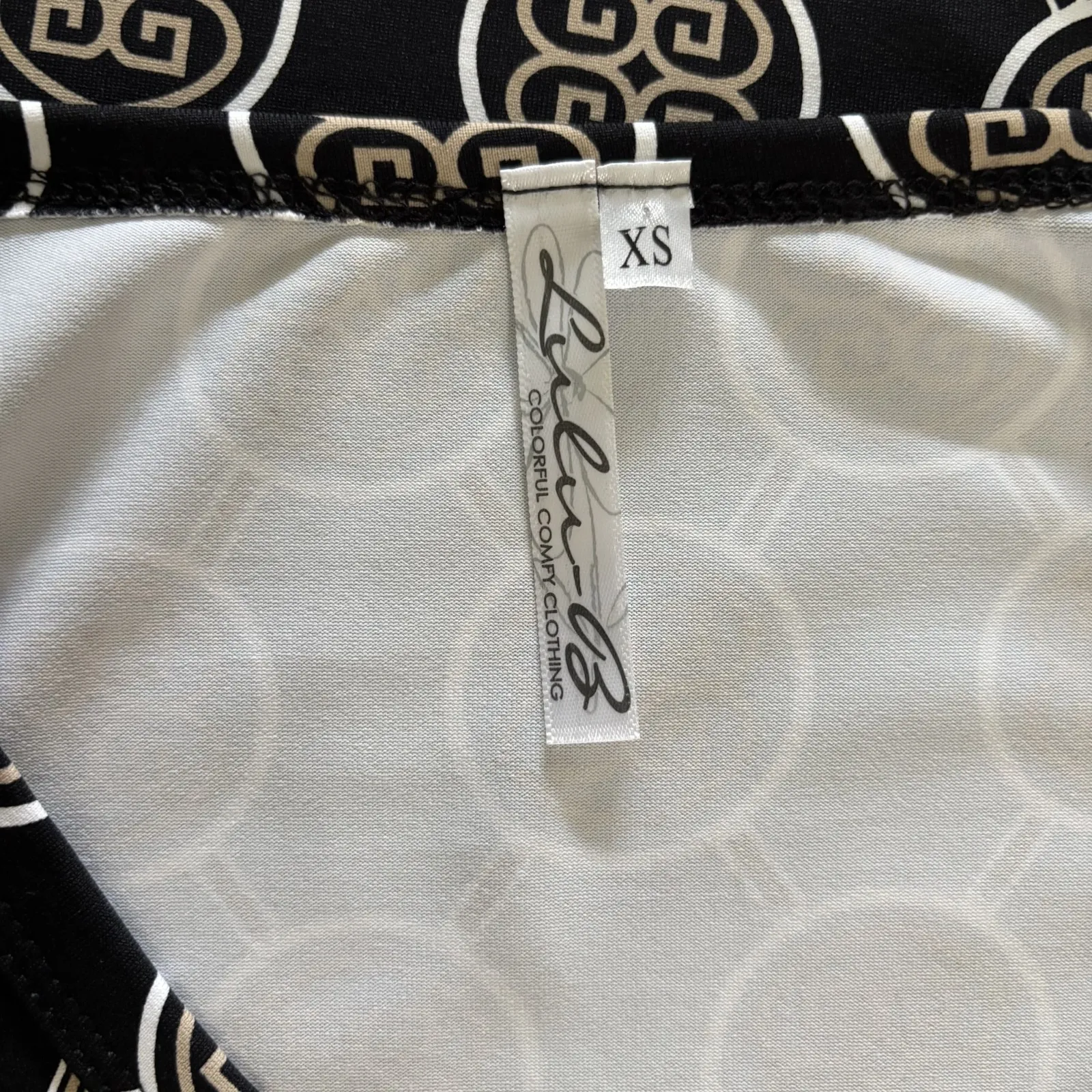 LULU B Dress Womens XS Black Geometric 3/4 Sleeve UPF 50 Travel‎ Resort Nylon - Image 7