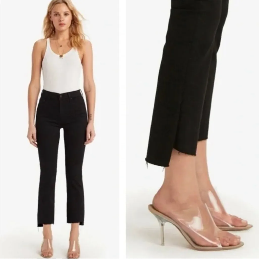 Mother The Insider Crop Two Step Fray Black Jeans in Not Guilty Womens Size 29 - Image 3