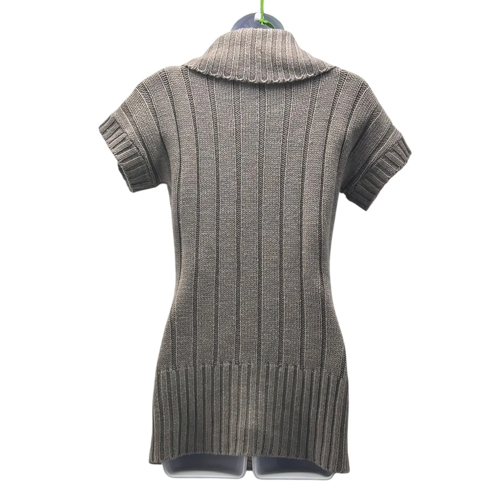 Wet Seal Y2K Cable Knit Cardigan Gray Medium - Image 2