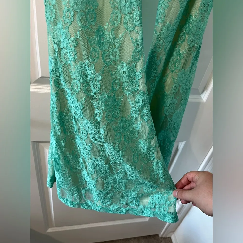 Gypsy Junkies NWT Turquoise Lace Creme Lining Flare Stretch Legging Pants Sz S - Image 12