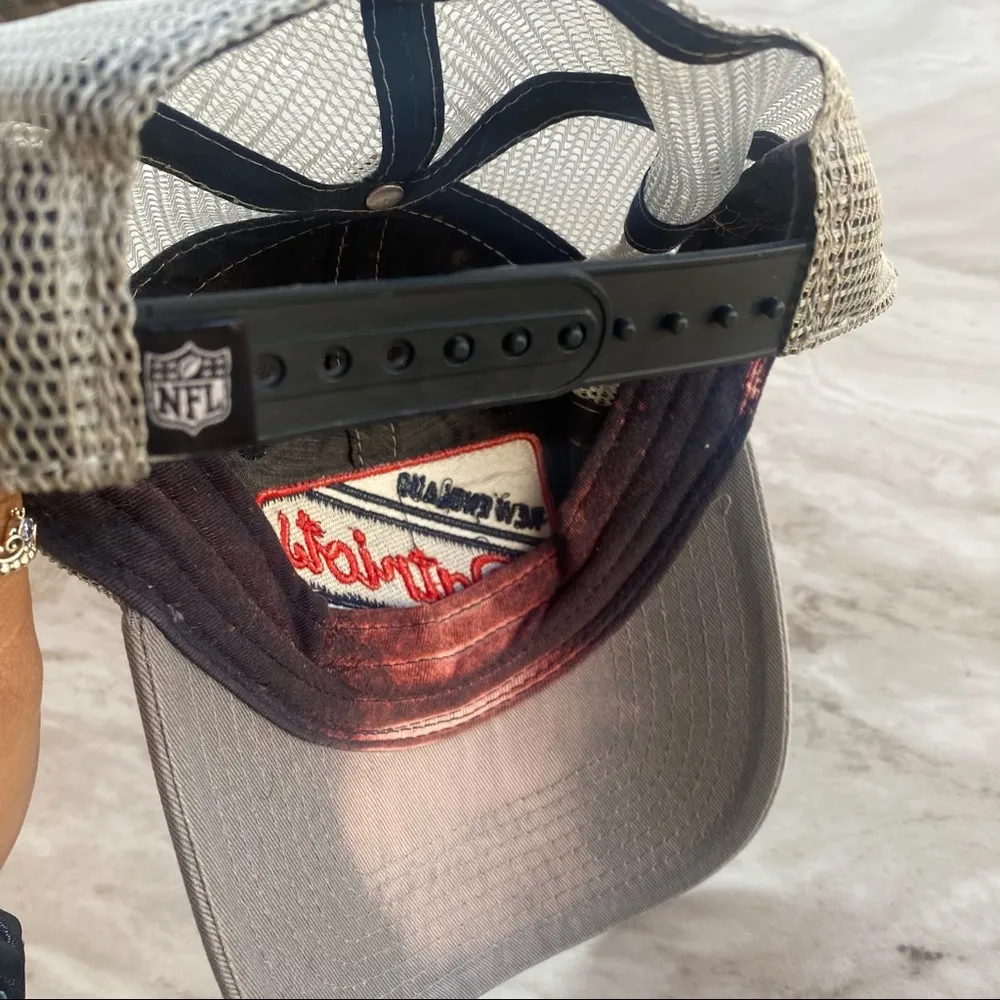 NFL New England Patriots Bleach Splatter Dad Hat - Image 6