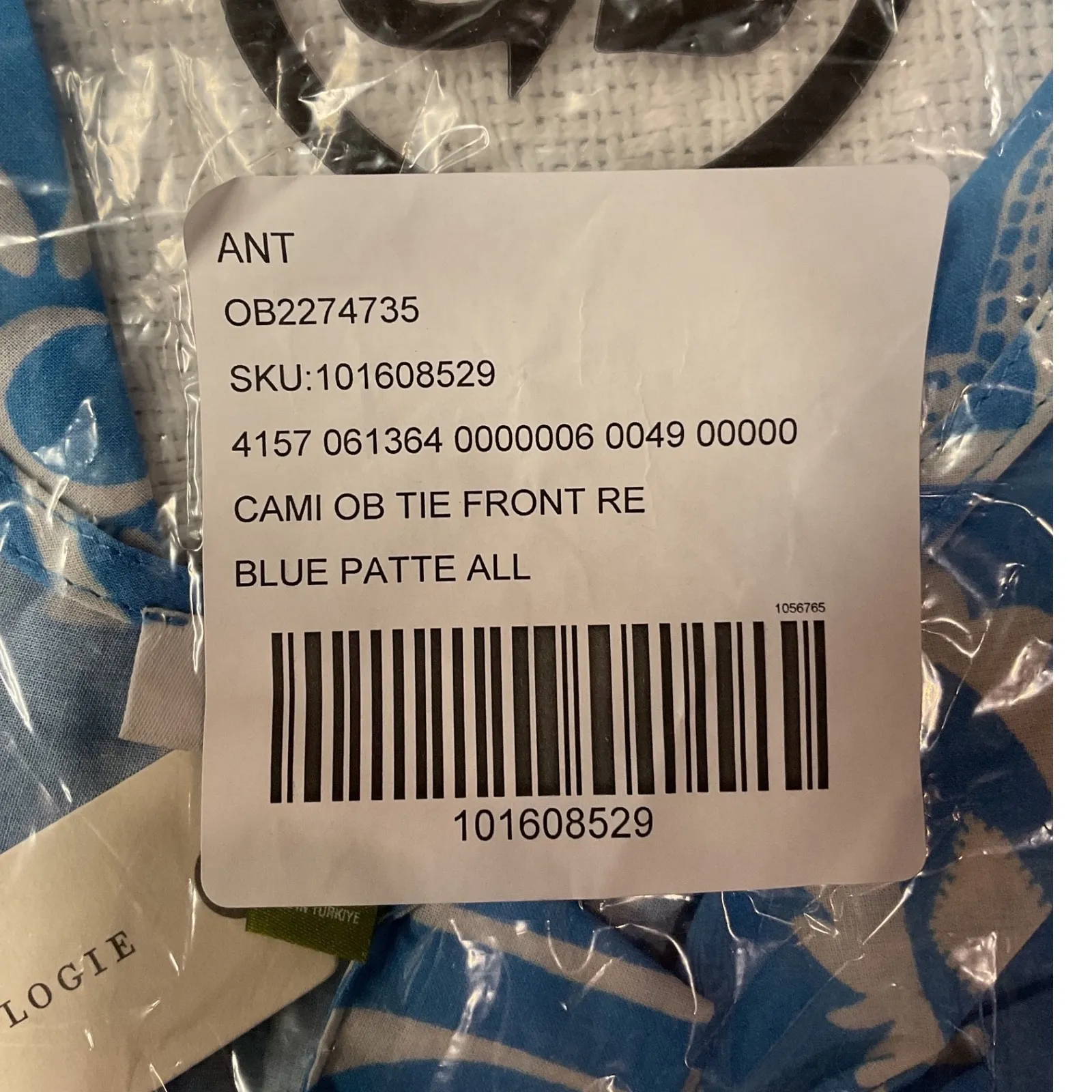 Anthropologie Women's Celandine Printed Tie-Front Crop Top in Blue White OS NWT - Image 11