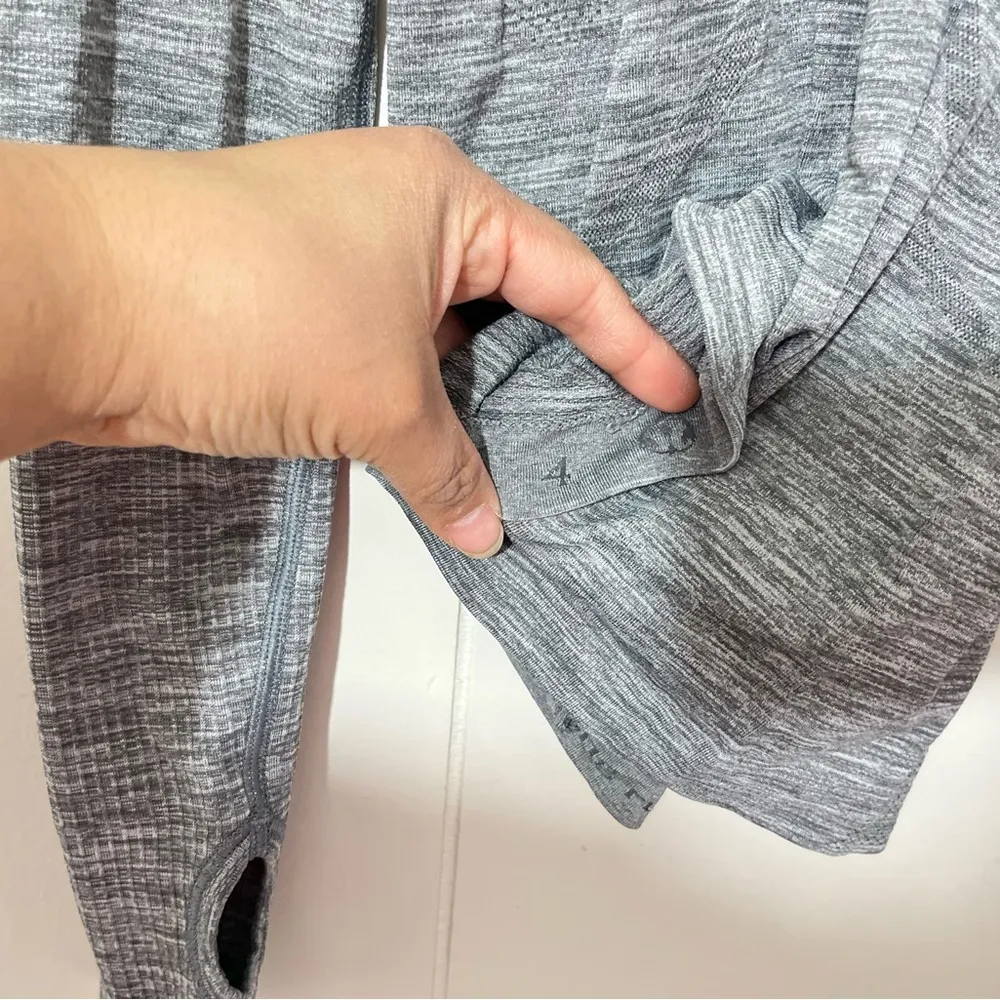 Lululemon Womens Swiftly Tech Running Shirt Gray Long Sleeve Size 4 - Image 3