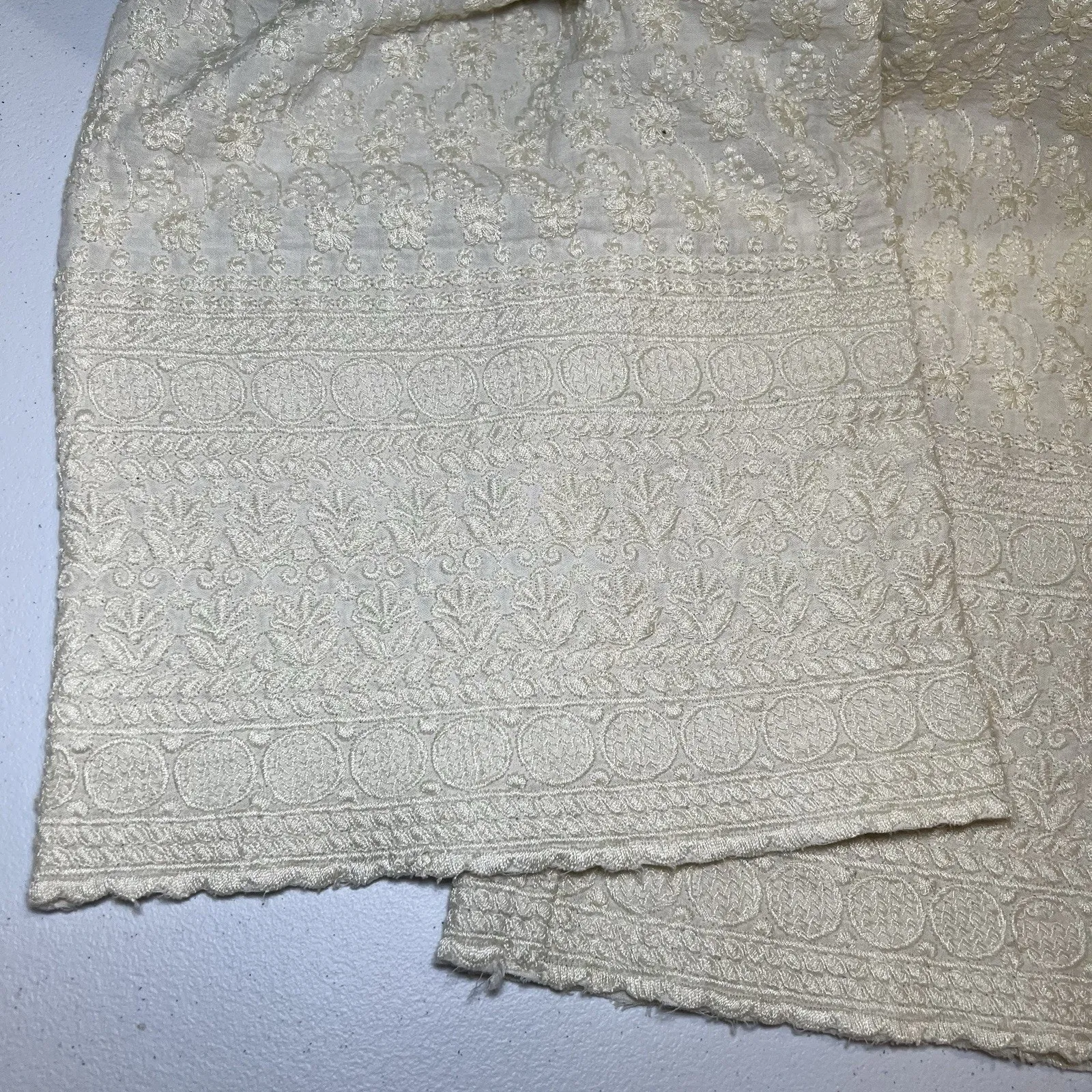 Sundance Solstice Embroidered Cream Wide Leg Cropped Pants size medium NWT - Image 7