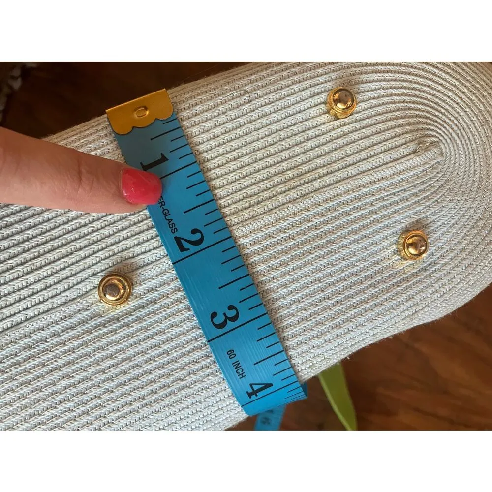 ERIC JAVITS Tote Bag Powder Blue Lime Green SPRING SUMMER PASTEL BOW - Image 7