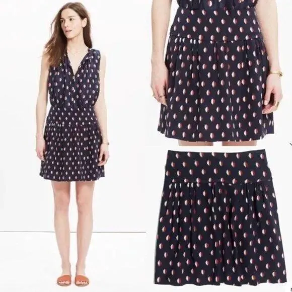 Madewell Silk Skyline Skirt in Ikat Dot Size 2 Circle Mini Skirt Printed Silky - Image 2