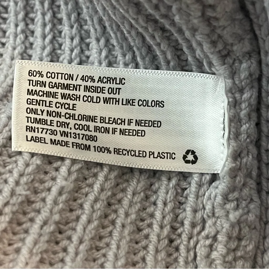 Prologue Puff Sleeve Mock Neck Sweater Ribbed Knit Dusty Lavender L - Image 4