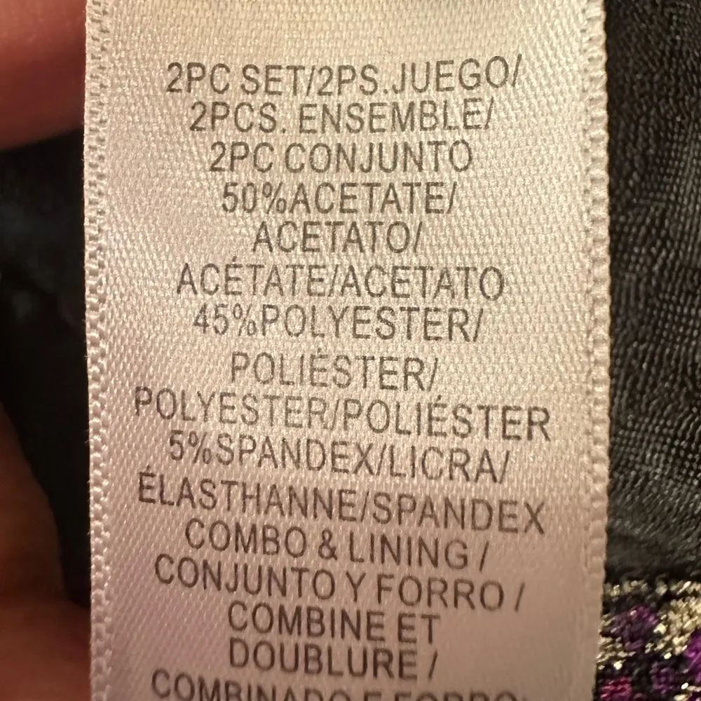 EUC Alex Evenings Black and Pink Blouse 2 pice set with Square Neckline - Image 12