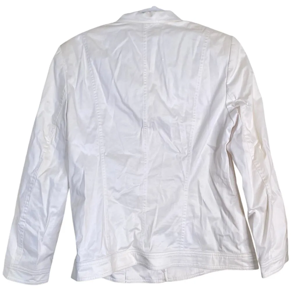 ESCADA White Zip Up Jacket Blazer Size 40 US 8 - Image 2