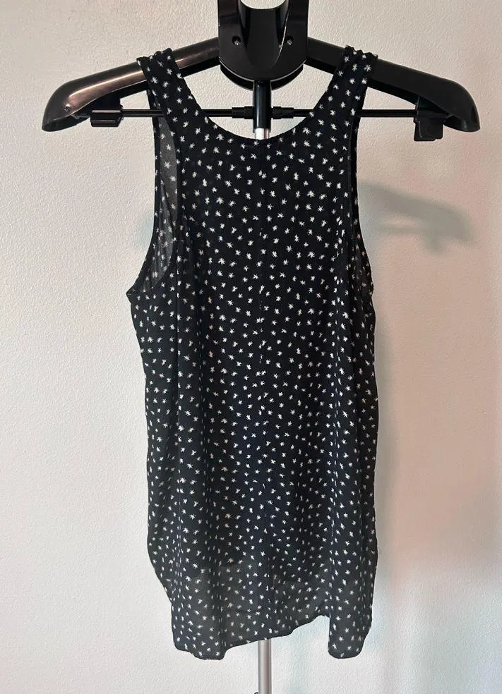 Madewell Women's Medium Racerback Tank Top Blouse Star Flurry Curved Hem Shirt - Image 2