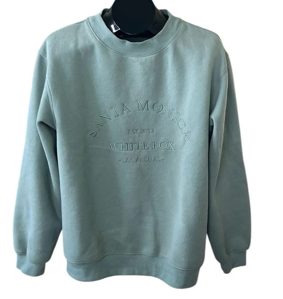 White Fox Boutique Sage Green Crewneck - Image 2