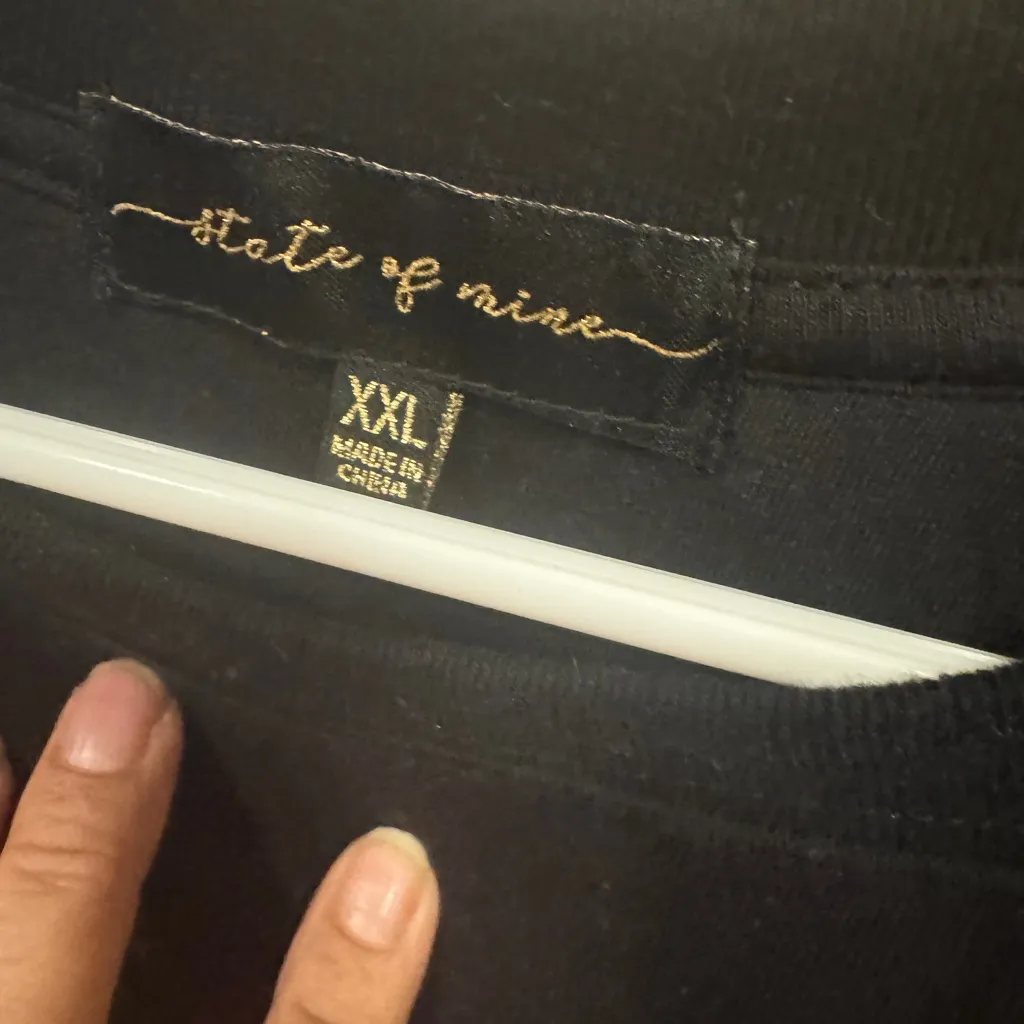 State of Mind Black Sweater with Pink and Blue Embroidery Size XXL - Image 3